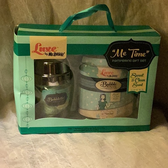 Nib Luxe bath set- Me Time pampering gift set, Sweet & Clean Scent, Mr. bubble - Picture 1 of 10